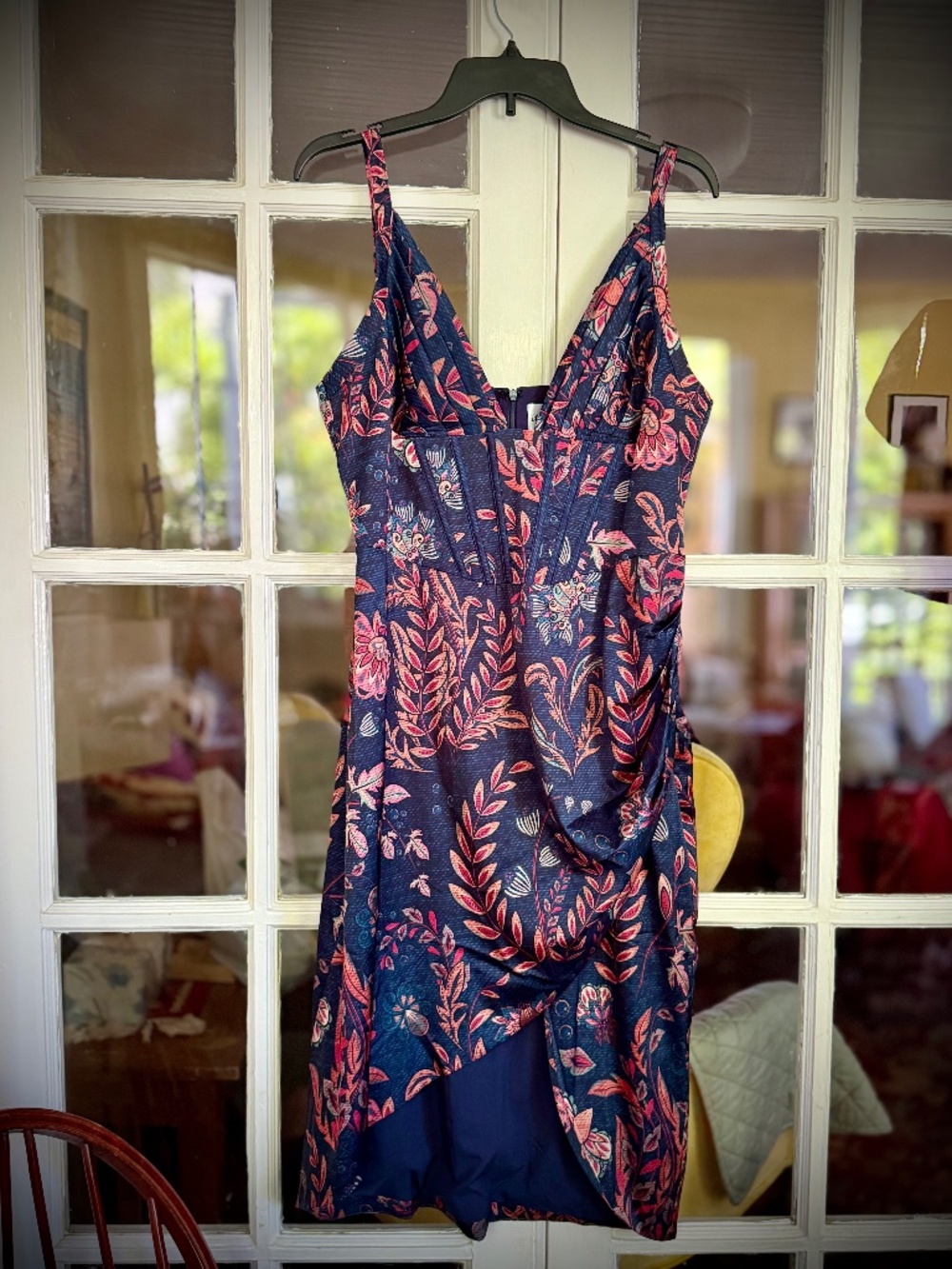 NWT Averie Halley Draped Corseted Midi Dress Floral Sz XXL - Picture 4 of 10